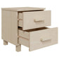 Bedside Nightstand Set of 2 2 Drawers Honey Brown Solid Pine Wood BM326399