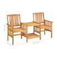 Lola 3pc Balcony Set with 2 Chairs and 1 Tea Table Brown Acacia Wood BM326408