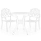 Kasa Outdoor 3pc Bistro Breakfast Set, 2 Chairs, 1 Table, White Metal