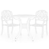 Kasa Outdoor 3pc Bistro Breakfast Set, 2 Chairs, 1 Table, White Metal