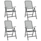 Zofi Folding Outdoor Dining Set of 4, Dark Gray Iron Mesh Frame