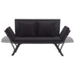 Outdoor Loveseat Bench Black Fabric Cushions Rattan Steel 51’’ BM326417