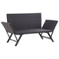 Outdoor Loveseat Bench Black Fabric Cushions Rattan Steel 51’’ BM326417