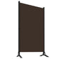 Dina 3 Panel Room Divider Screen Brown Fabric Black Iron 102’’ BM326420