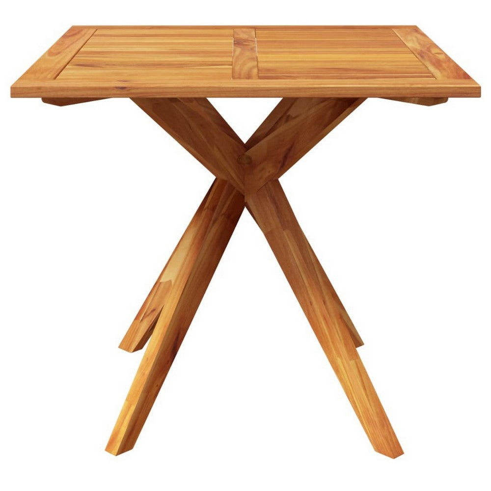 Outdoor Breakfast Bistro Table | Square 34’’ Brown Solid Acacia Wood BM326431