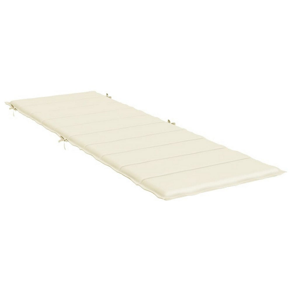 Outdoor Cushion for Chaise Lounger | Ivory Oxford Fabric | Foam | 73"