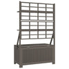 Garden Storage Box with Trellis | Shelves | 63’’ Gray Solid Acacia Wood BM326435