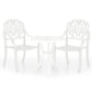 Kasa Outdoor 3pc Breakfast Bistro Set | 2 Chairs 1 Table | White Metal