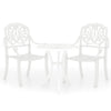 Kasa Outdoor 3pc Breakfast Bistro Set | 2 Chairs 1 Table | White Metal