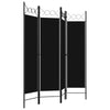 Dina 4 Panel Room Divider Screen | Black Fabric and Iron Frame | 63’’ BM326441