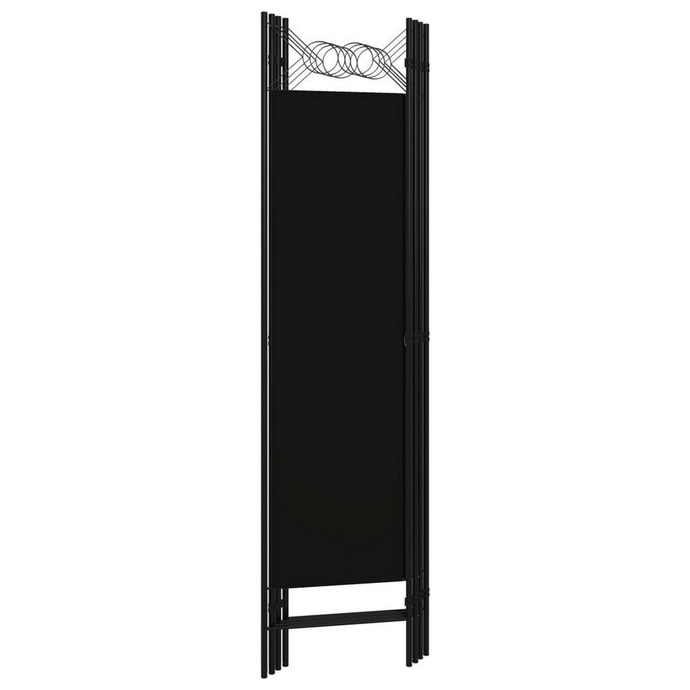 Dina 4 Panel Room Divider Screen | Black Fabric and Iron Frame | 63’’ BM326441