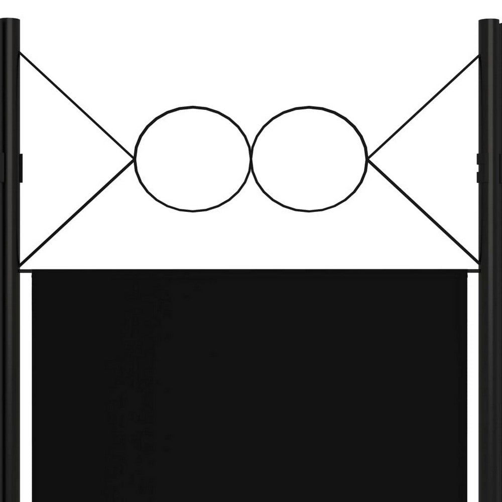 Dina 4 Panel Room Divider Screen | Black Fabric and Iron Frame | 63’’ BM326441