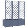 Outdoor Garden Flower Bed Planter with Trellis | 54’’ Modern Dark Gray BM326446