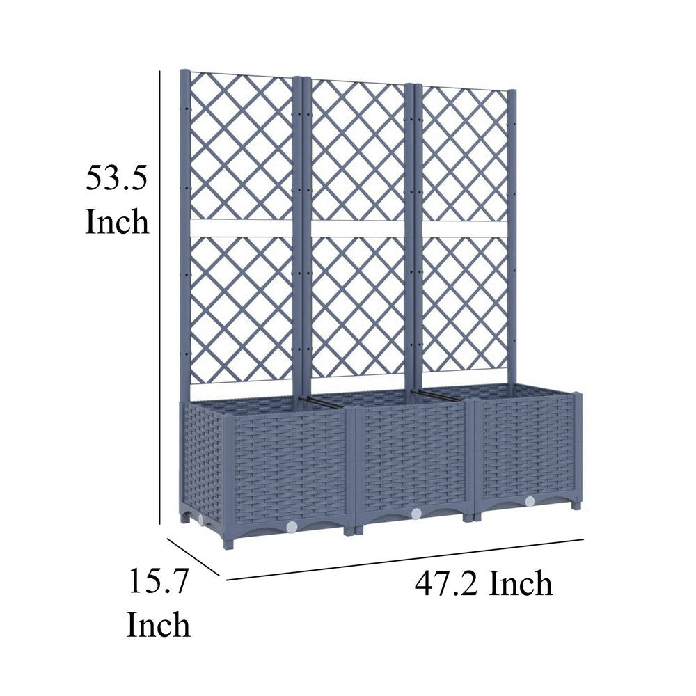 Outdoor Garden Flower Bed Planter with Trellis | 54’’ Modern Dark Gray BM326446