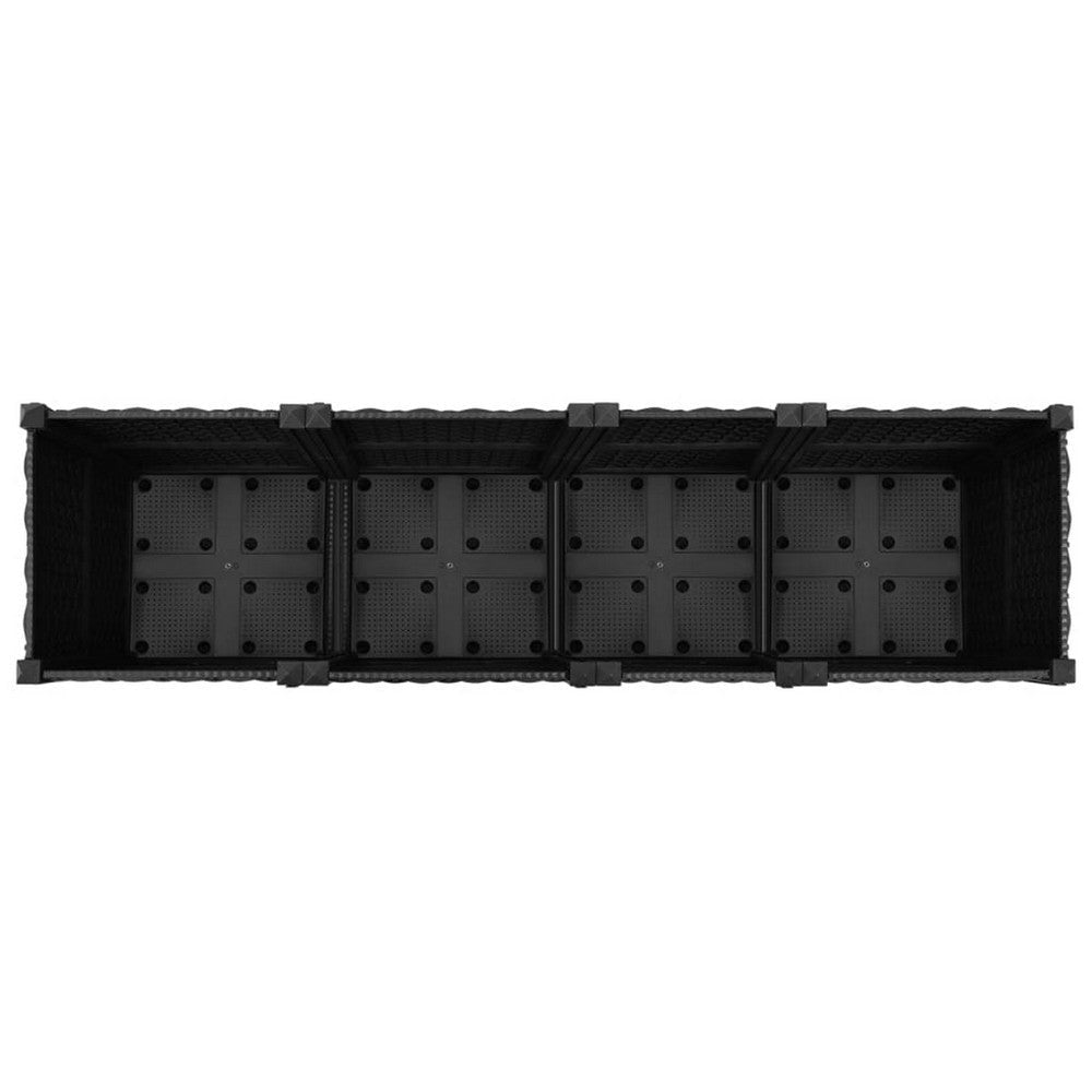 Outdoor Garden Raised Flower Bed | 63 x 16 Black Polypropylene Frame BM326448