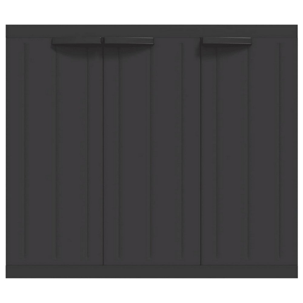 Reina Outdoor Storage Cabinet with Shelf | Black Polypropylene | 38’’ BM326454