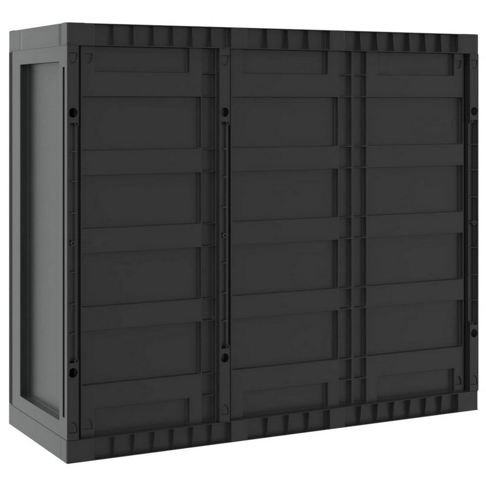 Reina Outdoor Storage Cabinet with Shelf | Black Polypropylene | 38’’ BM326454