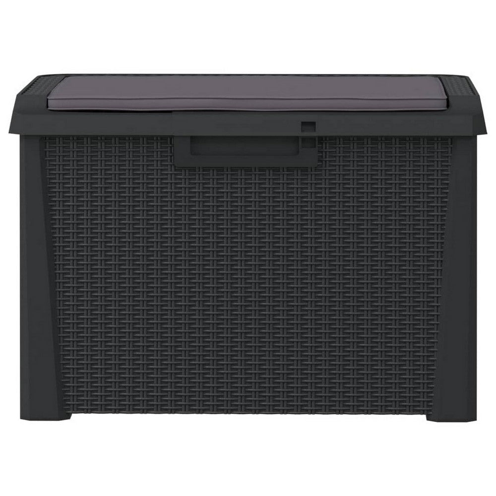 Reina Outdoor Storage Box | Cushion Seat | Dark Gray Polypropylene BM326455