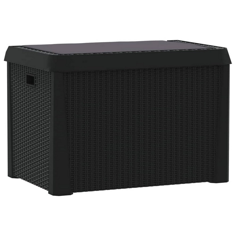 Reina Outdoor Storage Box | Cushion Seat | Dark Gray Polypropylene BM326455