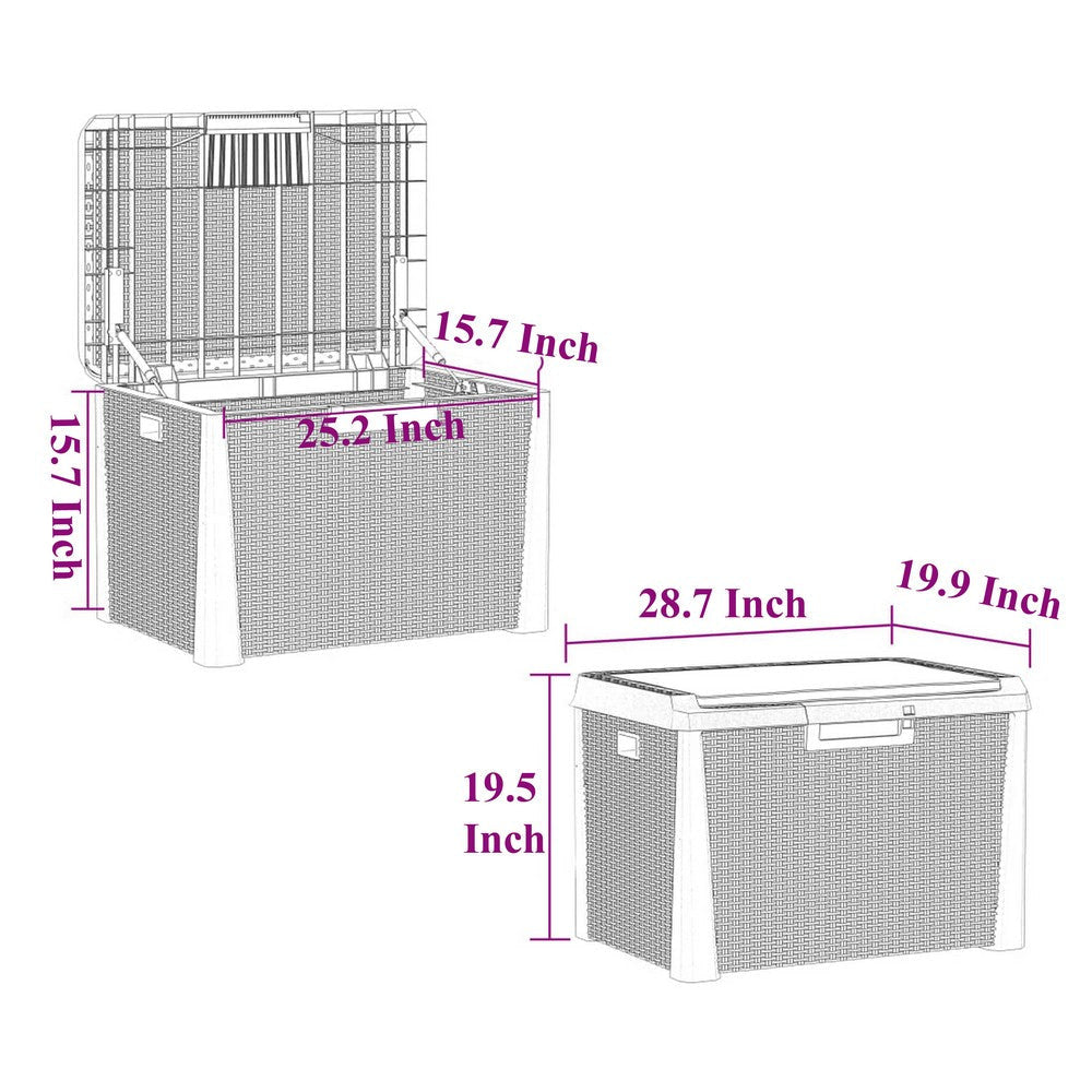 Reina Outdoor Storage Box | Cushion Seat | Dark Gray Polypropylene BM326455