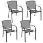 Outdoor Dining ArmSet of 4 | Dark Gray Steel Frame | Mesh Design