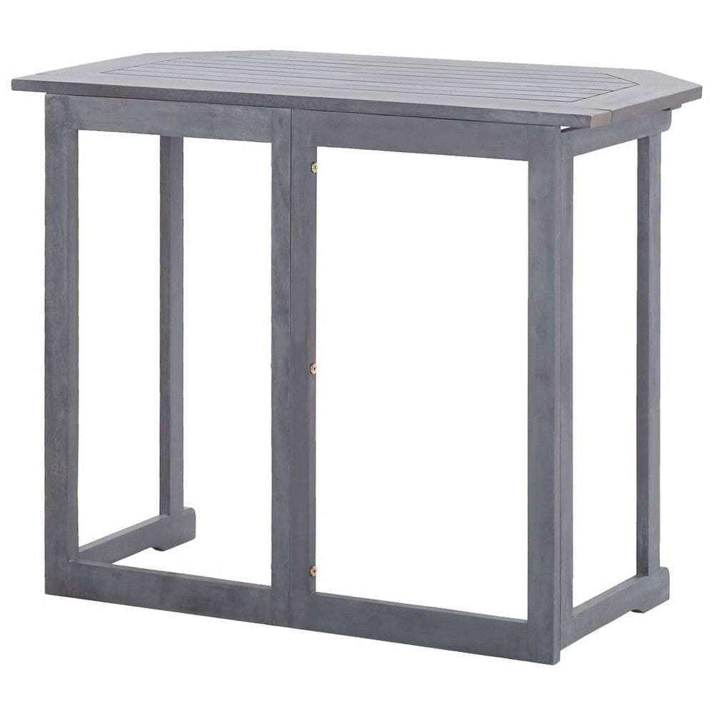 Outdoor Folding Balcony Table | Rectangular 35’’ | Gray Acacia Wood BM326459