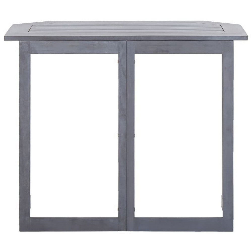 Outdoor Folding Balcony Table | Rectangular 35’’ | Gray Acacia Wood BM326459