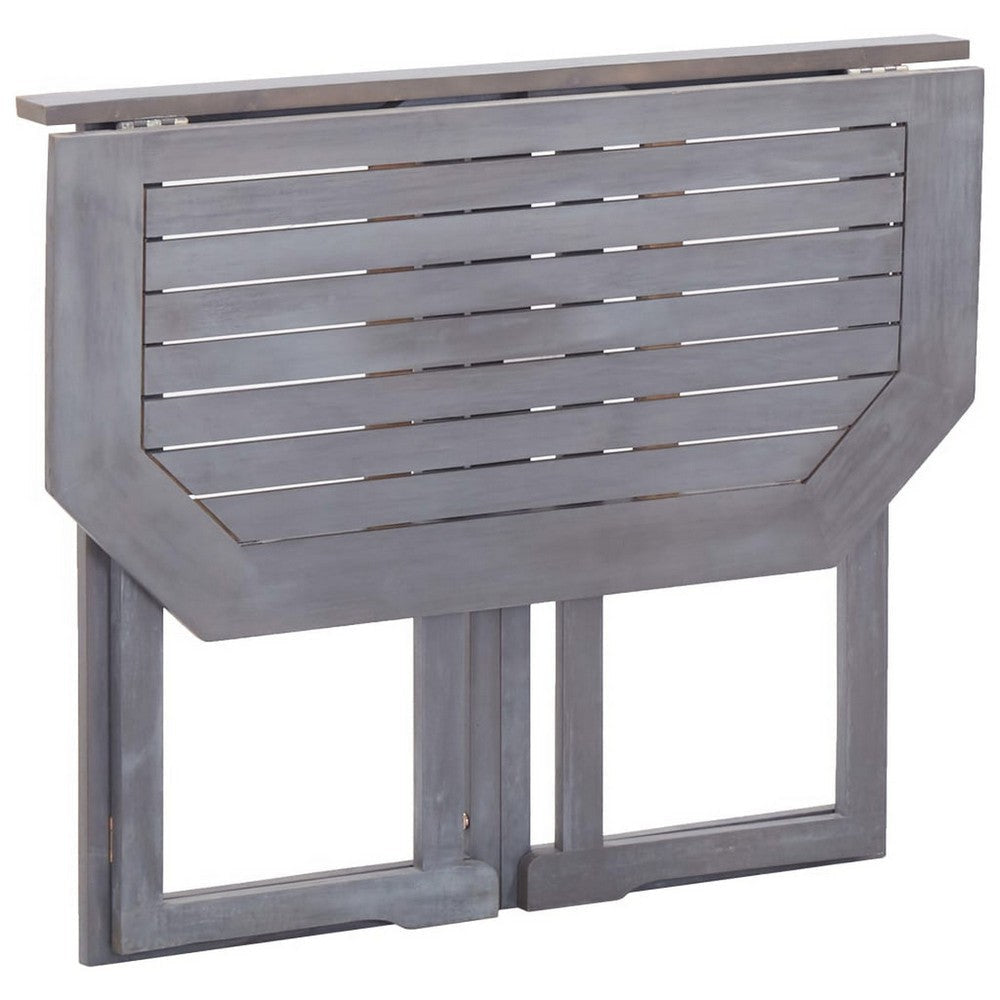 Outdoor Folding Balcony Table | Rectangular 35’’ | Gray Acacia Wood BM326459