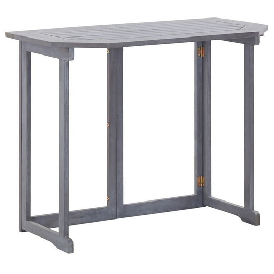 Outdoor Folding Balcony Table | Rectangular 35" | Gray Acacia Wood