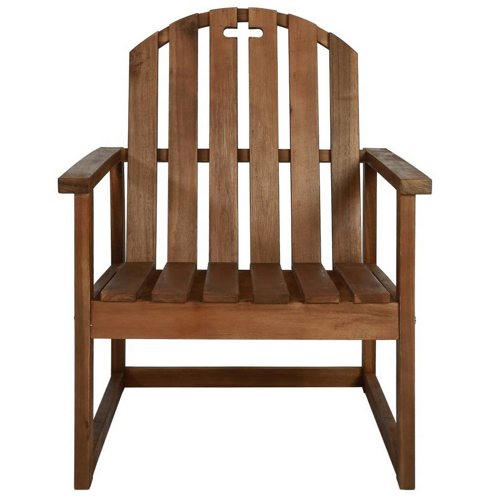 Outdoor Accent Lounge Set of 2 | Slatted Brown Solid Acacia Wood BM326460