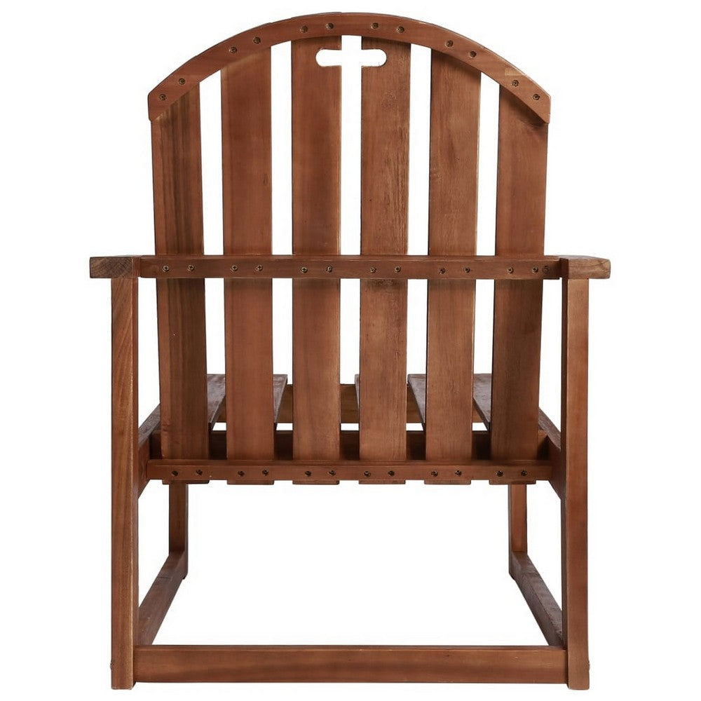 Outdoor Accent Lounge Set of 2 | Slatted Brown Solid Acacia Wood BM326460