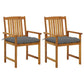 Blaire Outdoor Accent Set of 2 | Gray Fabric | Brown Acacia Wood