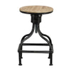 Vintage Metal Frame Swivel Counter Bar Stool with Round Seat Brown and Black By Casagear Home BM49341