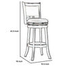 Round Wooden Swivel Barstool with Padded Seat and Back Dark Brown by Casagear Home BM61367