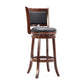 Round Wooden Swivel Barstool with Padded Seat and Back Cherry Brown By The Urban Port BM61369