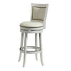 Nailhead Trim Round Leatherette Barstool with Flared Legs White By Casagear Home BM61371