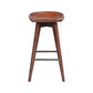 Contoured Seat Wooden Frame Swivel Barstool with Angled Legs Dark Brown by Casagear Home BM61418