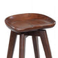 Contoured Seat Wooden Frame Swivel Barstool with Angled Legs Dark Brown by Casagear Home BM61418