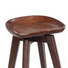 Contoured Seat Wooden Frame Swivel Barstool with Angled Legs Dark Brown by Casagear Home BM61418