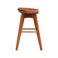 Contoured Seat Wooden Swivel Counter Stool with Angled Legs Walnut Brown by Casagear Home BM61419