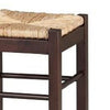 Rush Woven Wooden Frame Counter Stool with Saber Legs Beige and Dark Brown by Casagear Home BM61435