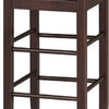 Rush Woven Wooden Frame Barstool with Saber Legs Beige and Dark Brown by Casagear Home BM61436