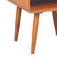 Rectangular Wooden End Table with Open Shelf and Splayed legs Brown by Casagear Home BM61475