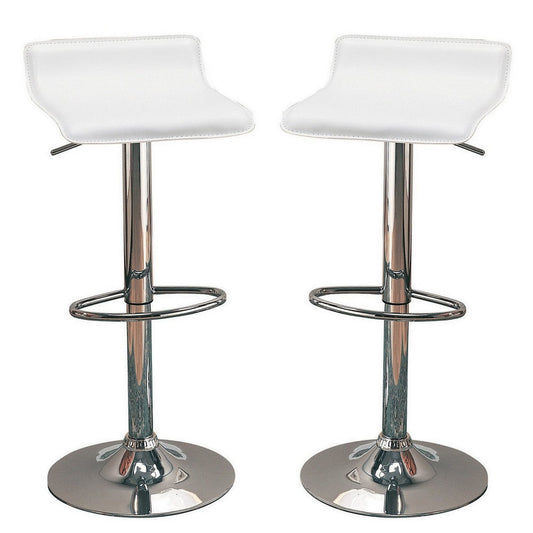 Contemporary Backless Seat Bar Stool White,Set of 2 CCA-120391