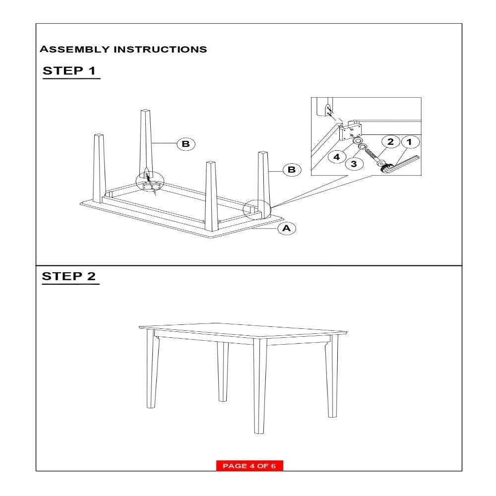 Classy 5 Piece Wooden Dining Table Set Brown CCA-150430