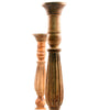 Taki Benzara Wooden Natural Finish Pillar Shaped Candleholder Set of 3 Brown By Casagear Home 14194