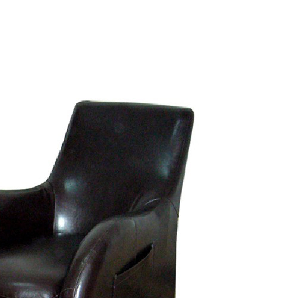 Leatherette Sofa with Sloped Armrests and Separate Leg Rest Dark Brown By Casagear Home BM94730