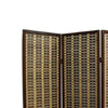 Bamboo and Wood Two Tone 3 Panel Room Divider Dark Brown By Casagear Home BM96148