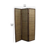 Bamboo and Wood Two Tone 3 Panel Room Divider Dark Brown By Casagear Home BM96148