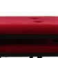 Tufted Leatherette Metal Bench with 2 Extra Seating Red and Black By Casagear Home BM96213